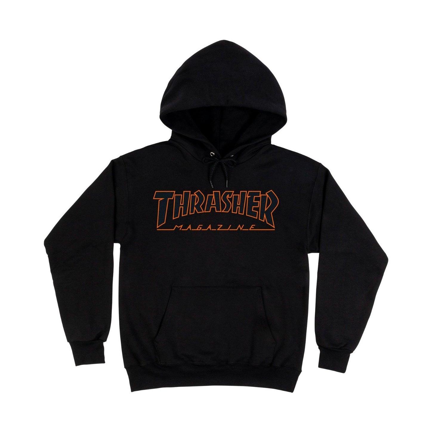 Buzo Thrasher Outline Negro Naranja