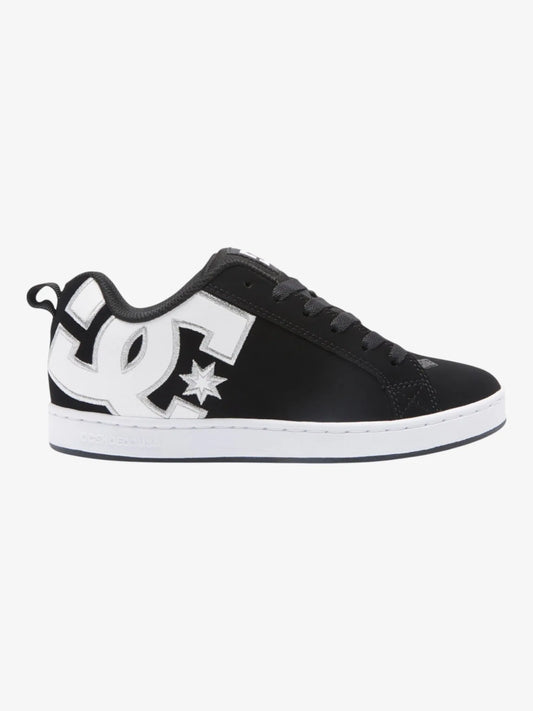 Zapatillas DC Mujer Court Graffik Negro Blanco Plateado