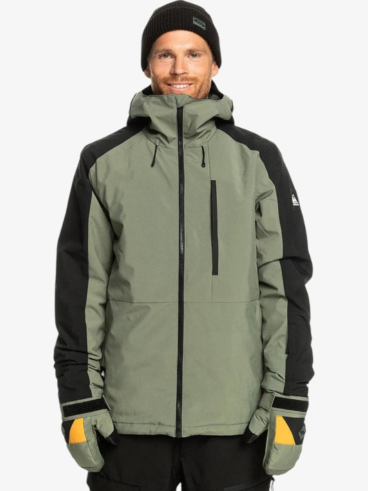 Campera Snow Quiksilver Mission Block Verde Negro