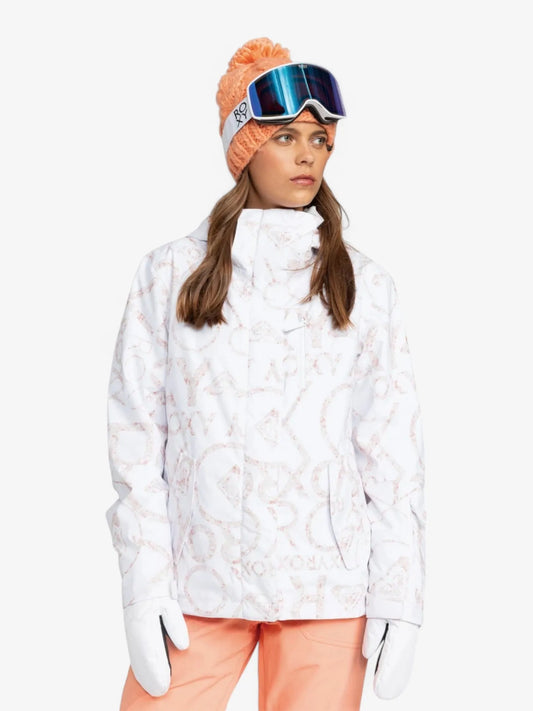 Campera Snow Roxy Jetty Solid Np Blanco Print