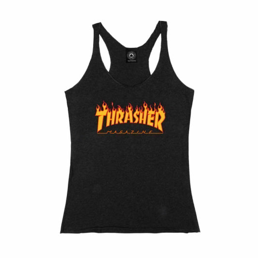 Musculosa Thrasher Flame Mujer Negro