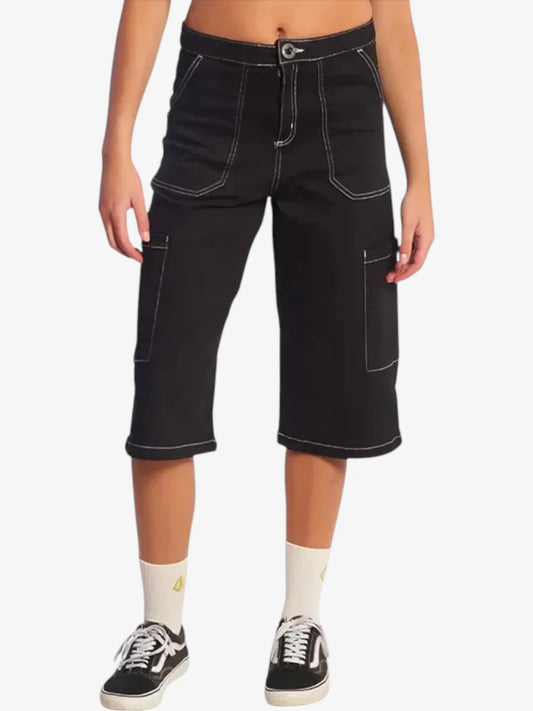 Bermuda Volcom Fisher Contrast Mujer Negro