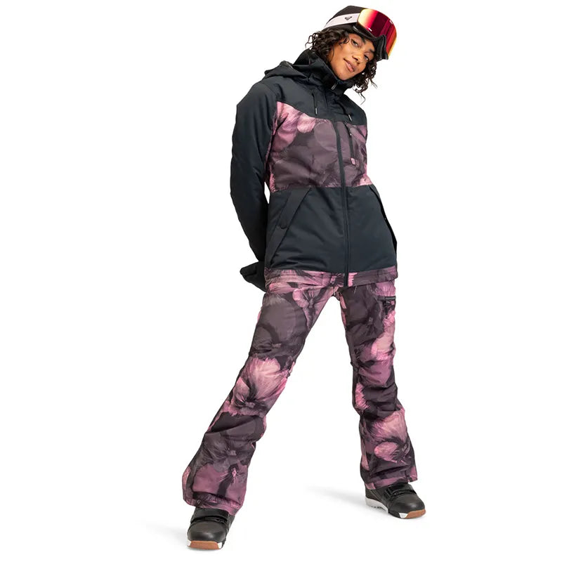 Campera Roxy Snow Presence Parka Negro Rosa - Indy