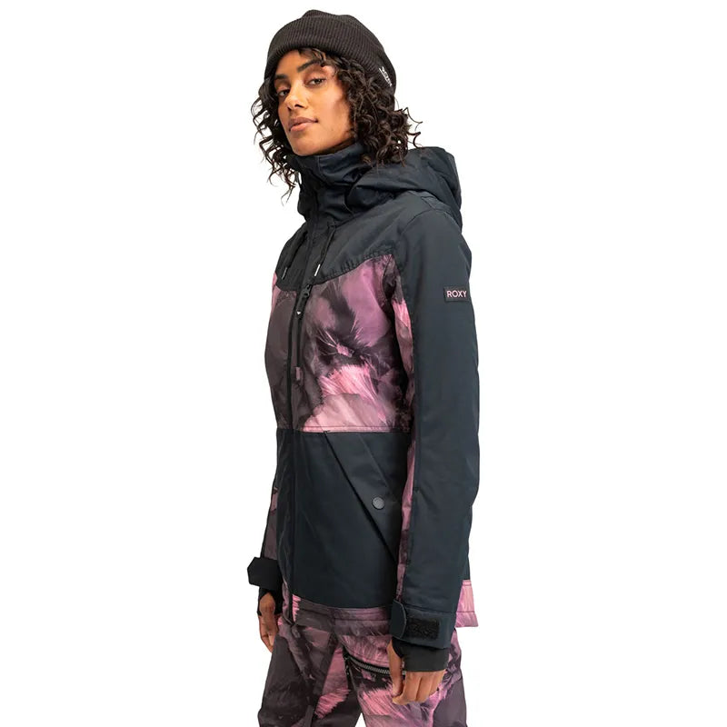 Campera Roxy Snow Presence Parka Negro Rosa - Indy