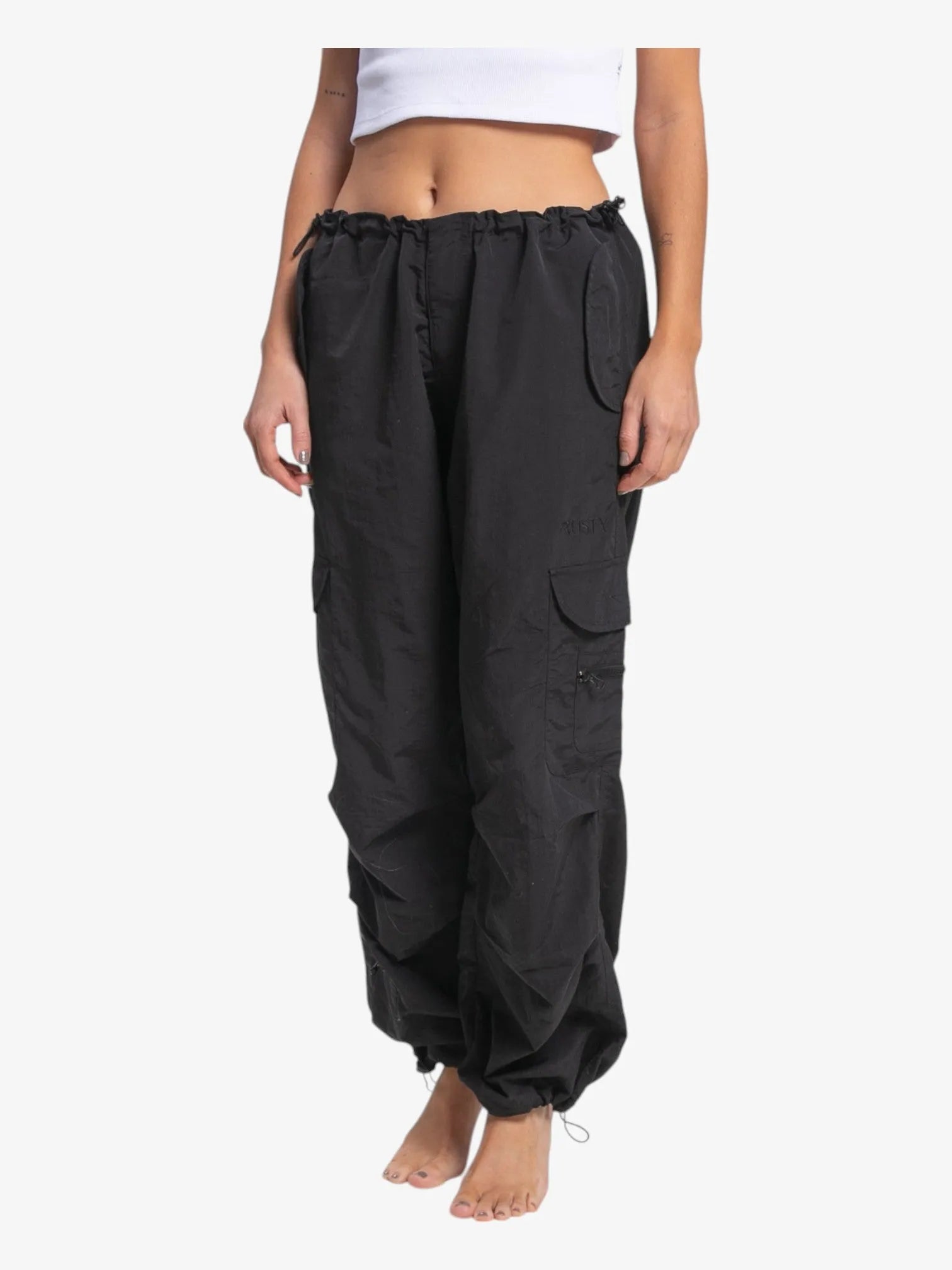 Pantalon Rusty Double Trouble Parachute Negro - Indy