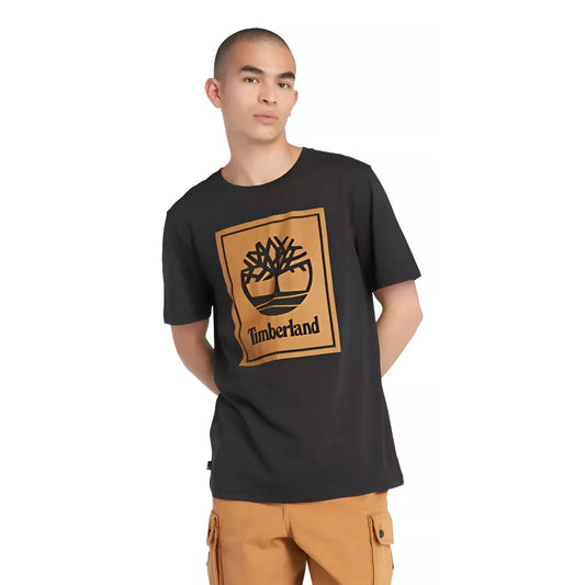 Remera Timberland Logo Bloque Negro