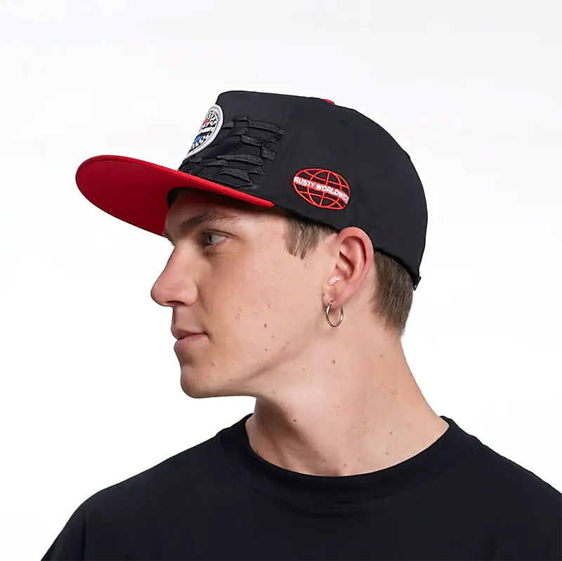 Gorra Rusty Joshua Racer Negro Rojo - Indy