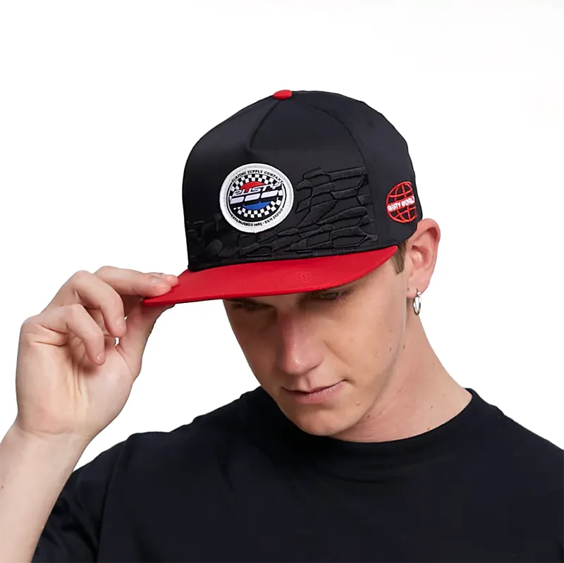 Gorra Rusty Joshua Racer Negro Rojo - Indy