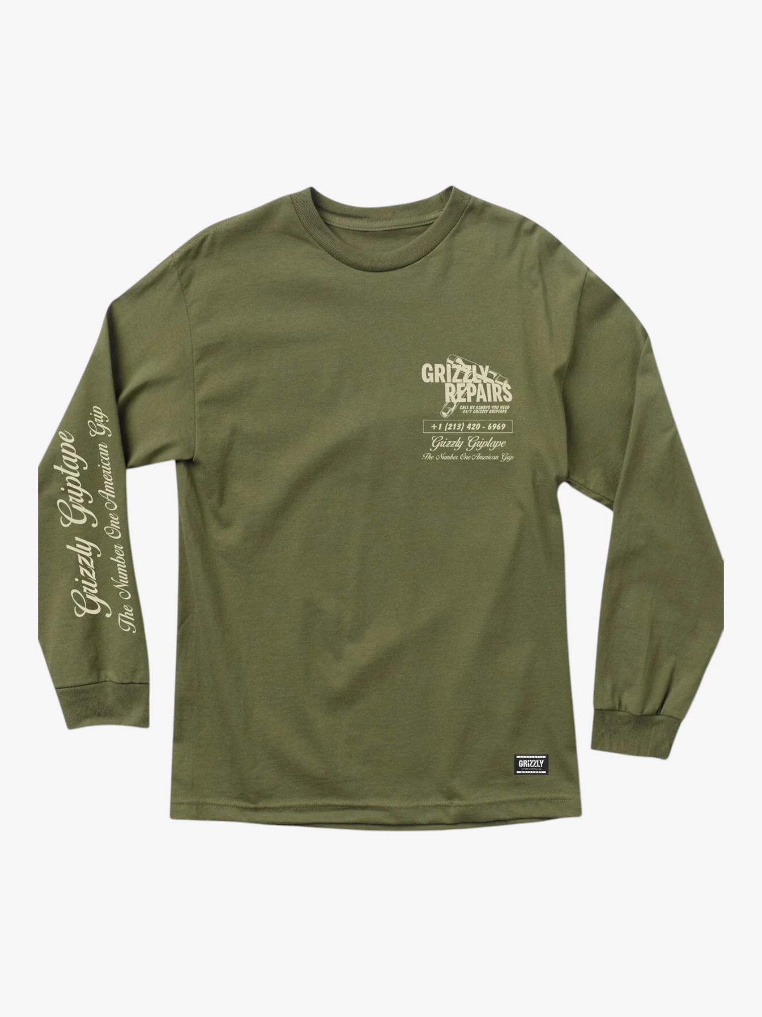 Remera ML Grizzly Repairs Verde Oliva - Indy