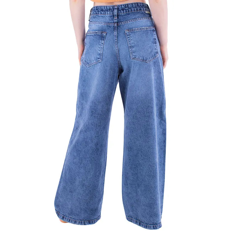 Jean Rip Curl Wide Leg Mujer Azul - Indy