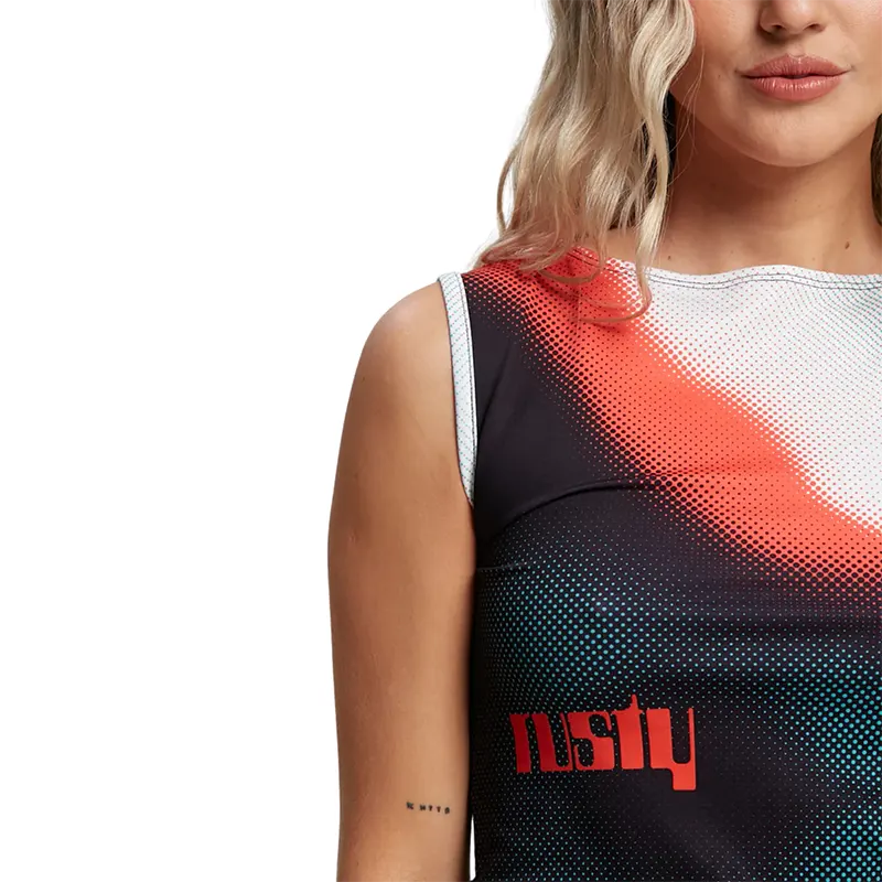 Musculosa Rusty Meshy Allover Mujer Verde Rojo - Indy