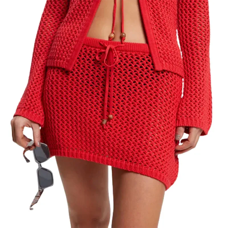 Pollera Rusty Amalfi Knit Skirt Rojo - Indy