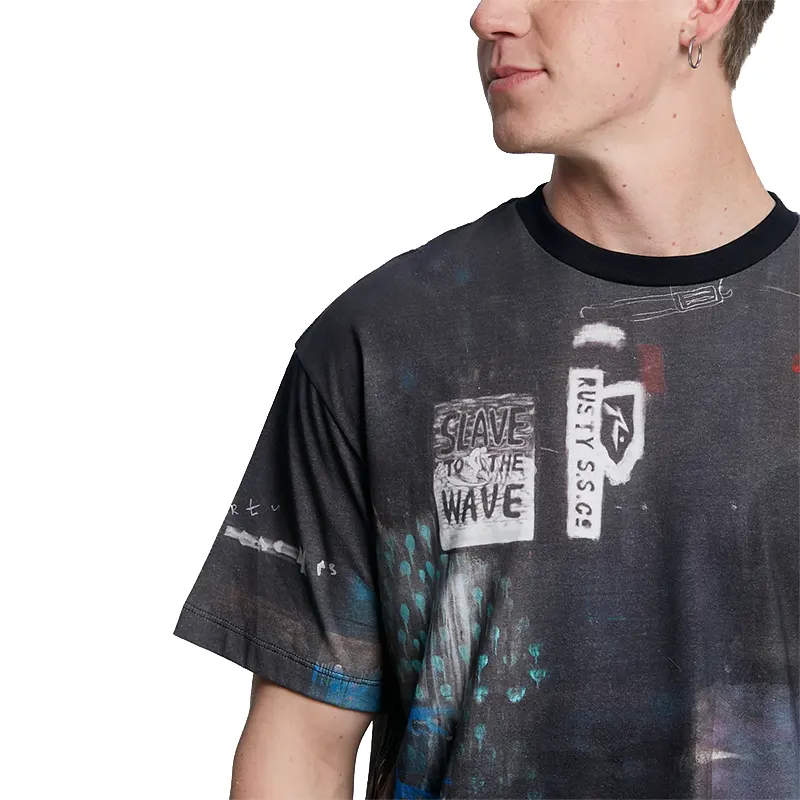 Remera Rusty Slave To The Wave Negro - Indy