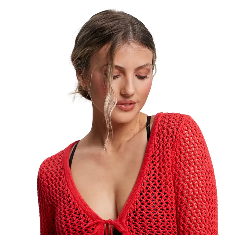 Top Rusty Amalfi Tie Front Knit Rojo- Indy