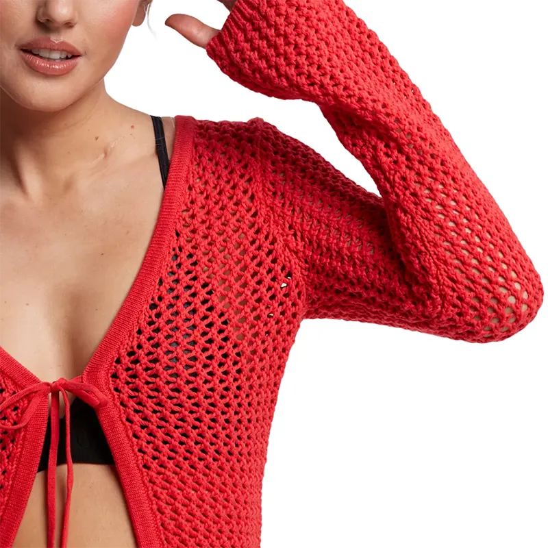 Top Rusty Amalfi Tie Front Knit Rojo- Indy