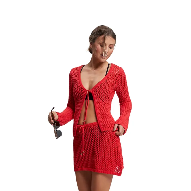 Top Rusty Amalfi Tie Front Knit Rojo- Indy