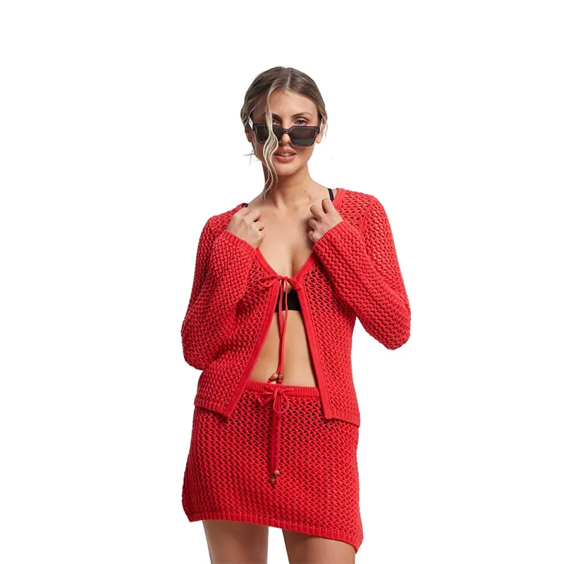 Top Rusty Amalfi Tie Front Knit Rojo- Indy