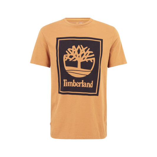 Remera Timberland Logo Bloque Marrón