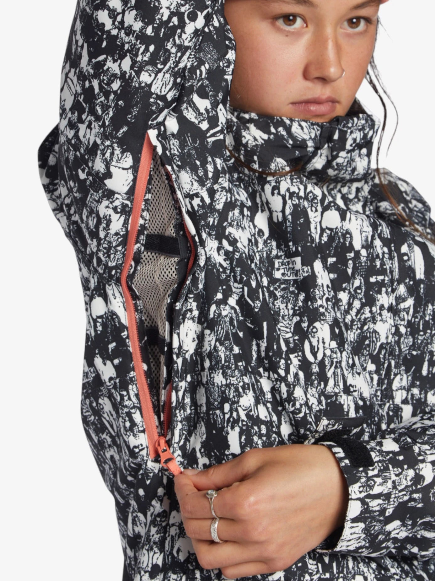 Campera DC Mujer Snow Cruiser Negro Blanco Print- Indy