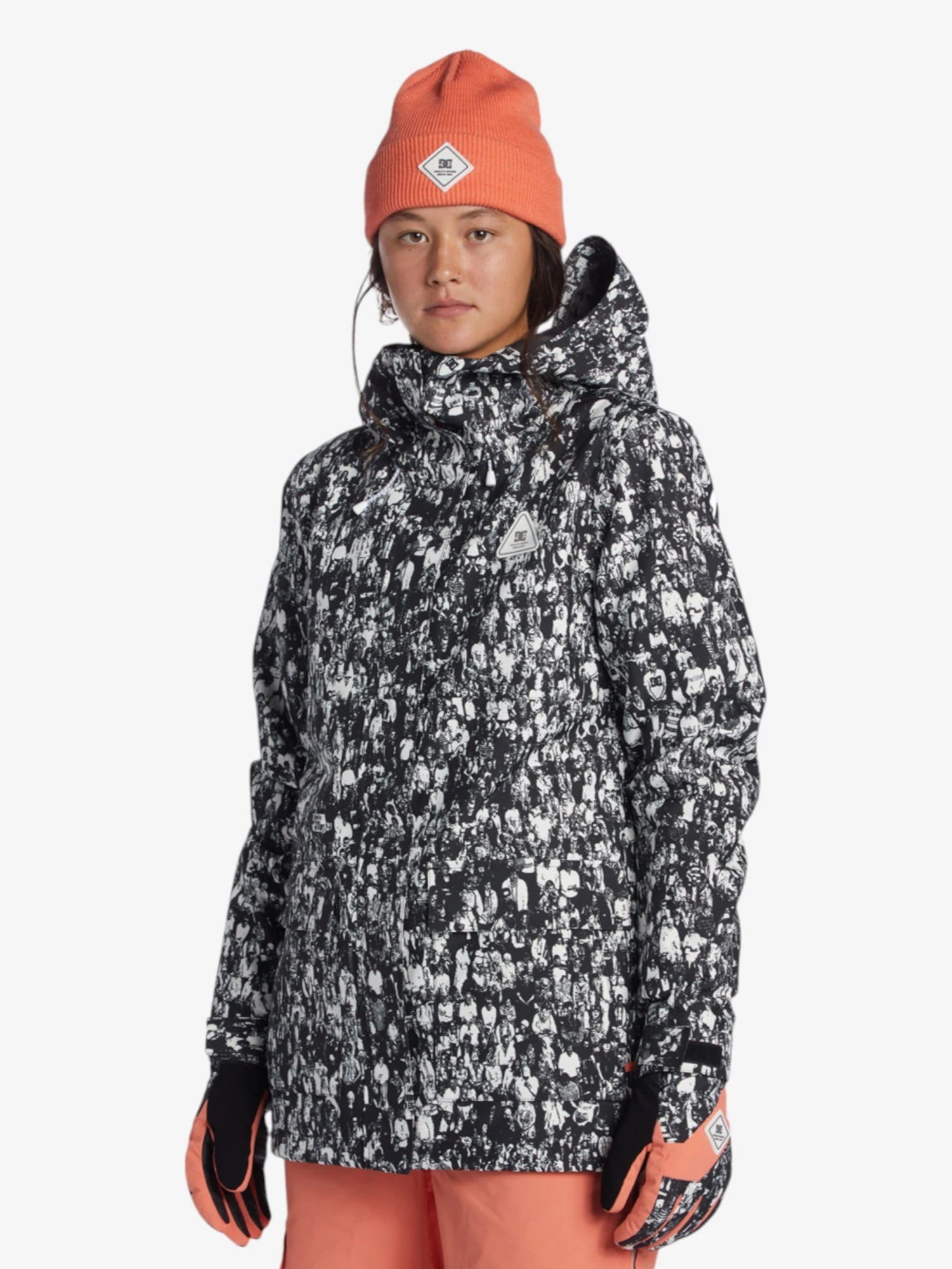 Campera DC Mujer Snow Cruiser Negro Blanco Print- Indy