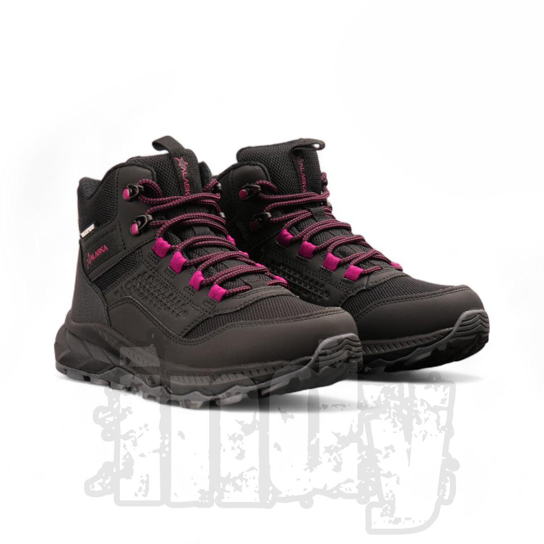 Botas Alaska Jawar Mujer Trekking Negro Rosa - Indy