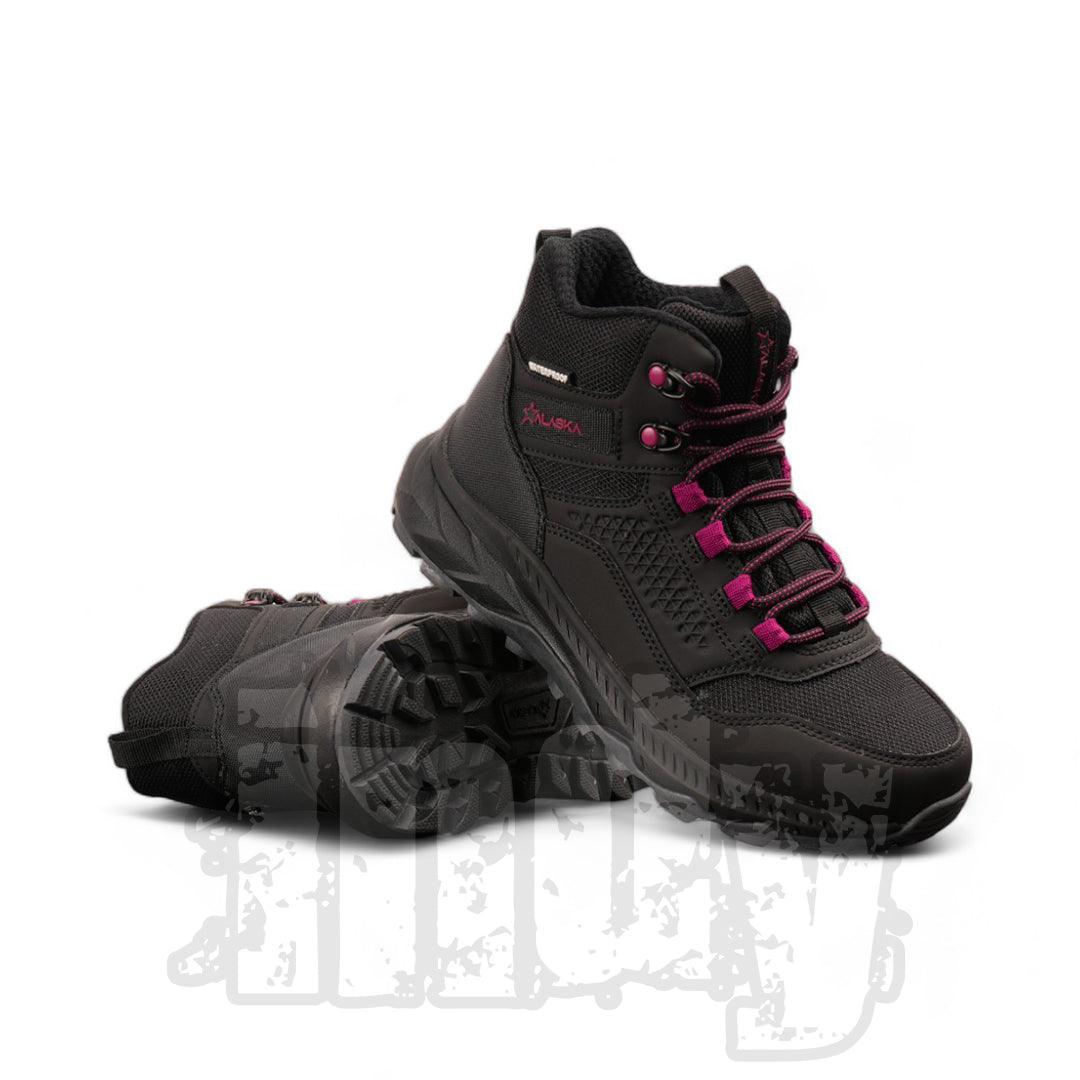 Botas Alaska Jawar Mujer Trekking Negro Rosa - Indy