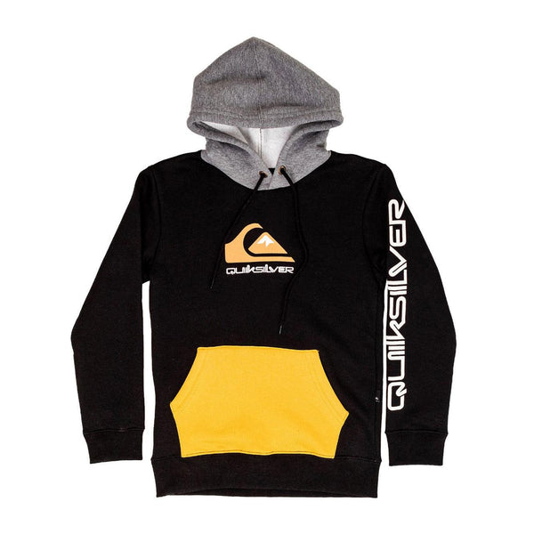 Buzo Quiksilver Omni Logo Block Boys Negro Amarillo Gris Indy