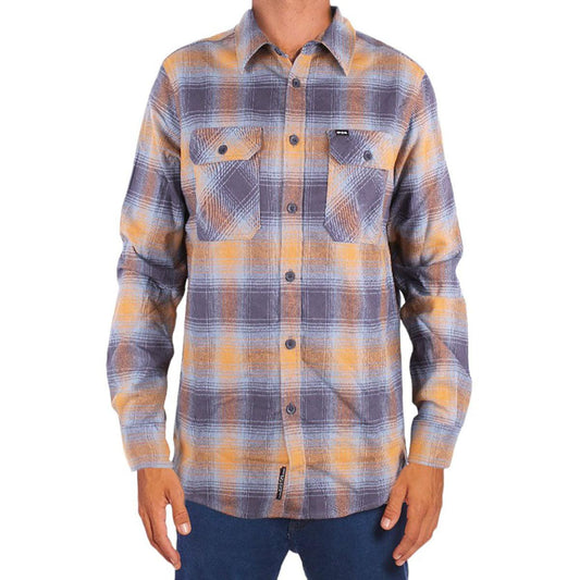Camisa Rip Curl Heavy Flannel Check Azul Mostaza - Indy