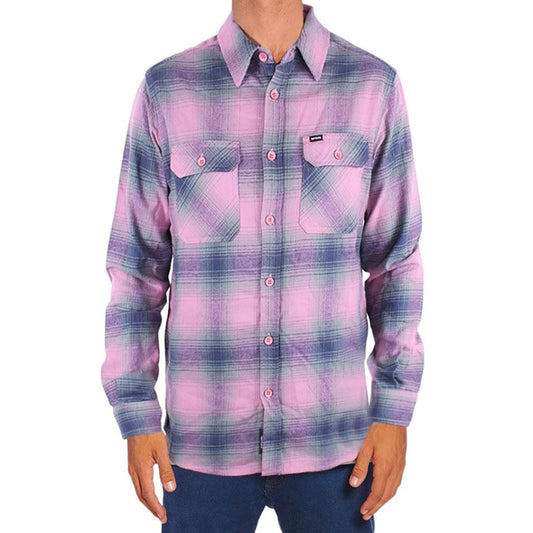 Camisa Rip Curl Heavy Flannel Check Azul Rosa - Indy