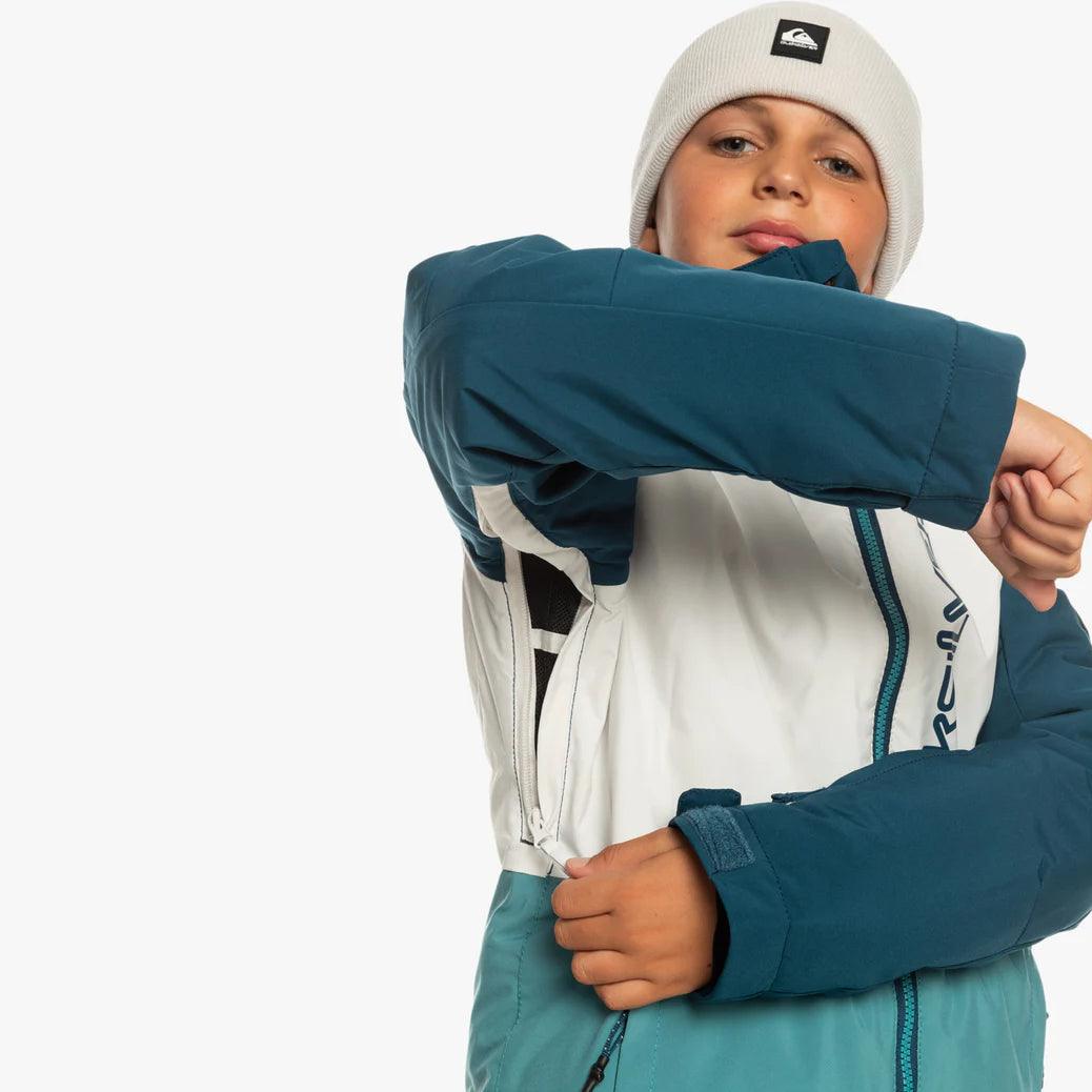 Campera Niño Snow Quiksilver Side Hit Niño Azul Blanco - Indy