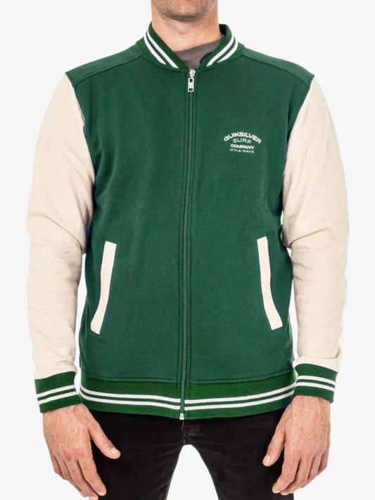 Campera Quiksilver Crew Fleece Bomber Verde Beige