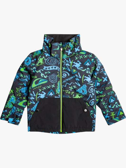 Campera Quiksilver Snow Little Miss Niño Negro Verde