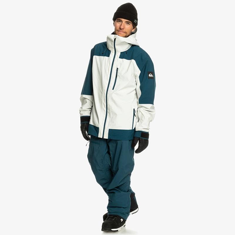 Campera Quiksilver Snow Ultralight Blanco Azul Petroleo - Indy