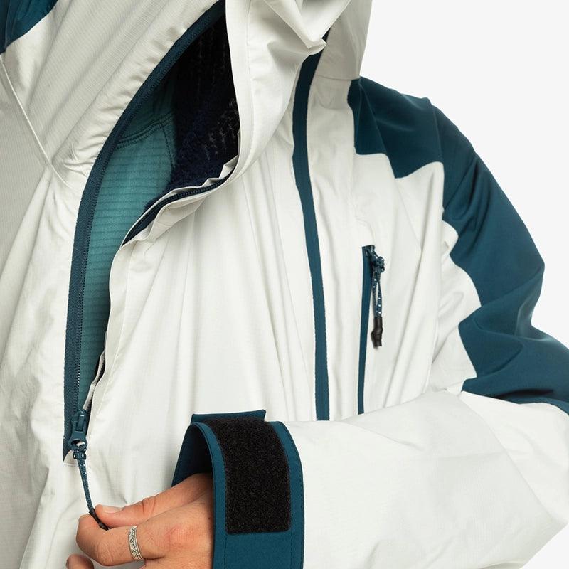 Campera Quiksilver Snow Ultralight Blanco Azul Petroleo - Indy