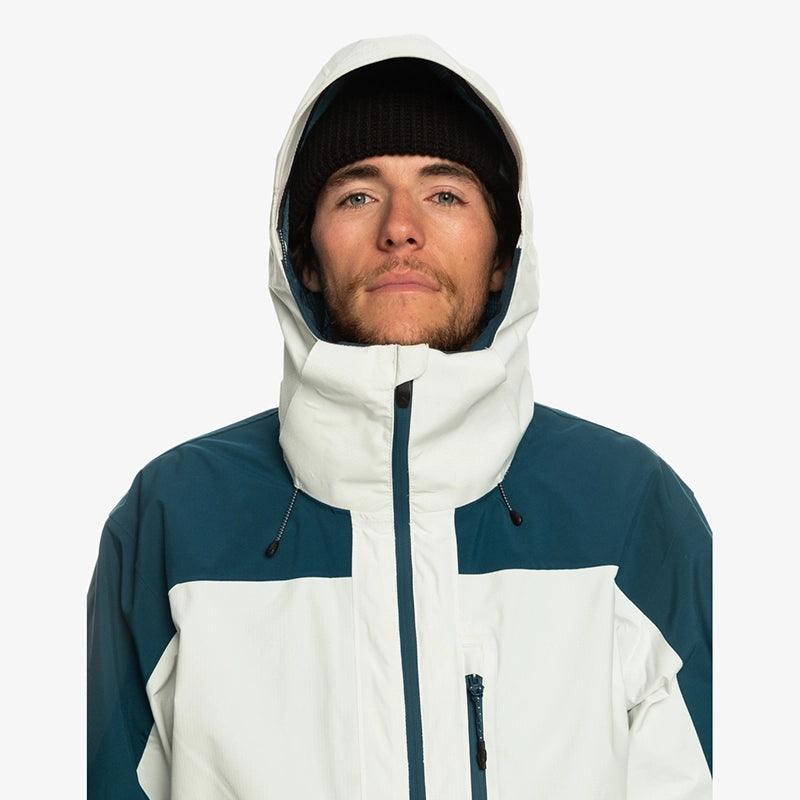 Campera Quiksilver Snow Ultralight Blanco Azul Petroleo - Indy