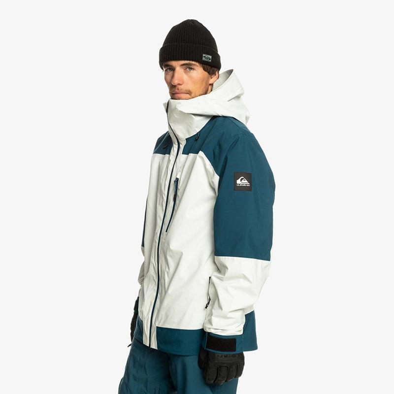 Campera Quiksilver Snow Ultralight Blanco Azul Petroleo - Indy