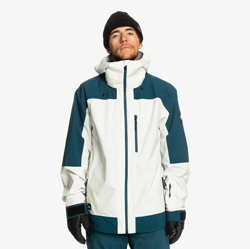 Campera Quiksilver Snow Ultralight Blanco Azul Petroleo - Indy