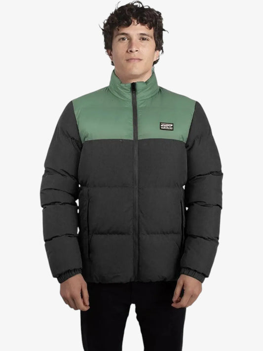 Campera Quiksilver Wolf Shoulders Gris Oscuro Verde