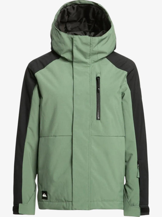 Campera Snow Quiksilver Mission Block Niño Verde Negro