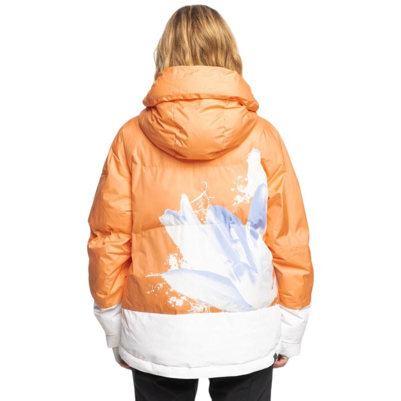 Campera Snow Roxy Chloe Kim Puffy Naranja Blanco - Indy