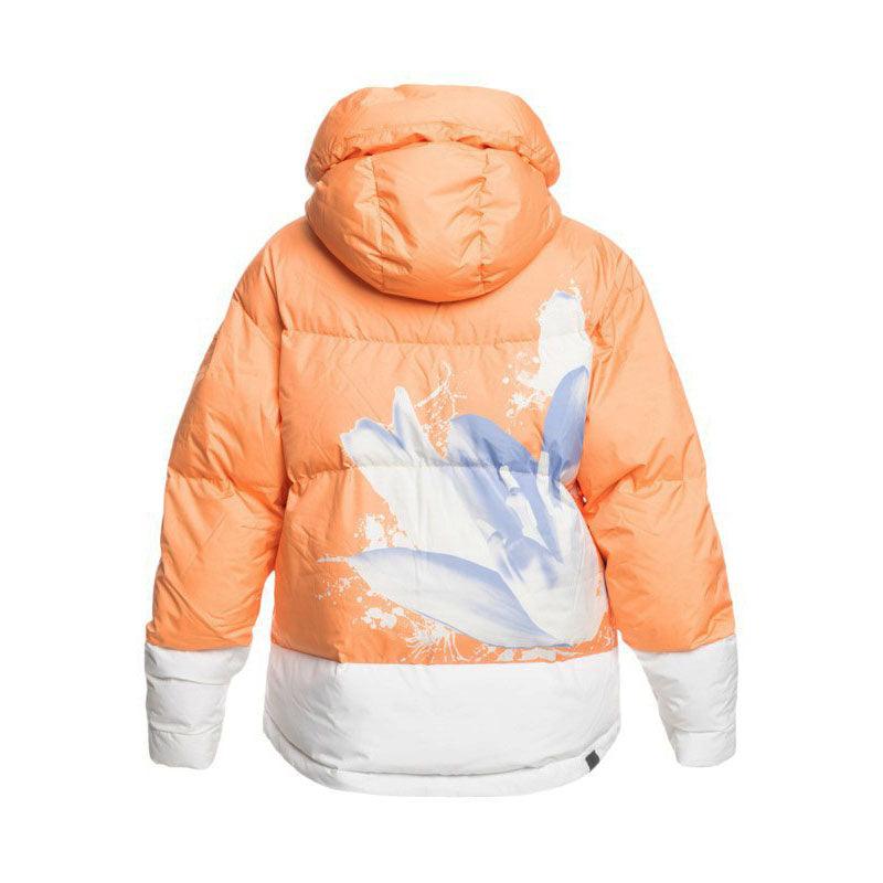 Campera Snow Roxy Chloe Kim Puffy Naranja Blanco - Indy