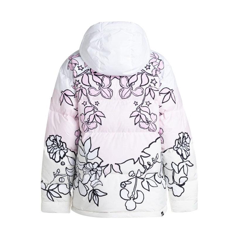 Campera Snow Roxy Rowley Puffer Blanco Rosa Print - Indy