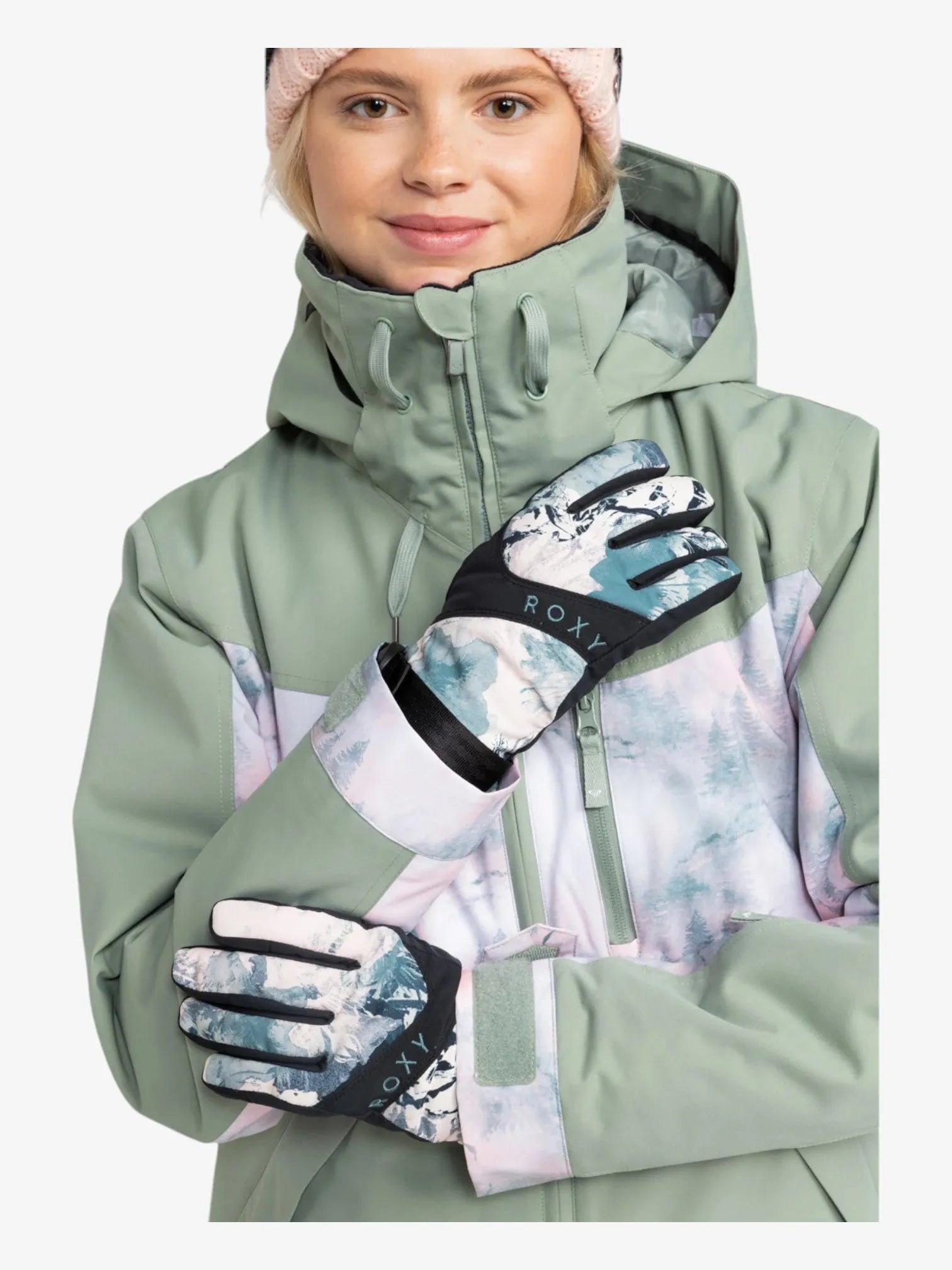 Guantes Roxy Snow Jetty Verde Camuflado - Indy