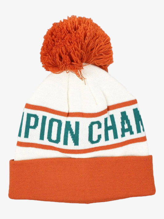 Gorro Champion With Cuff And Pom Naranja Blanco