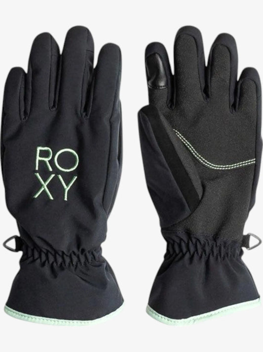 Guantes Snow Roxy Freshfields Niña Negro Verde