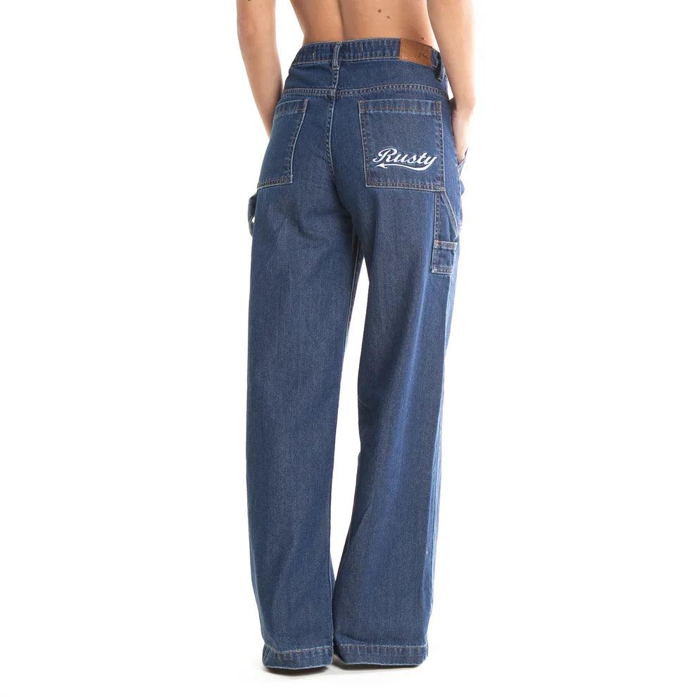 Jean Rusty Billie Low Wide Carpenter Mujer Azul - Indy