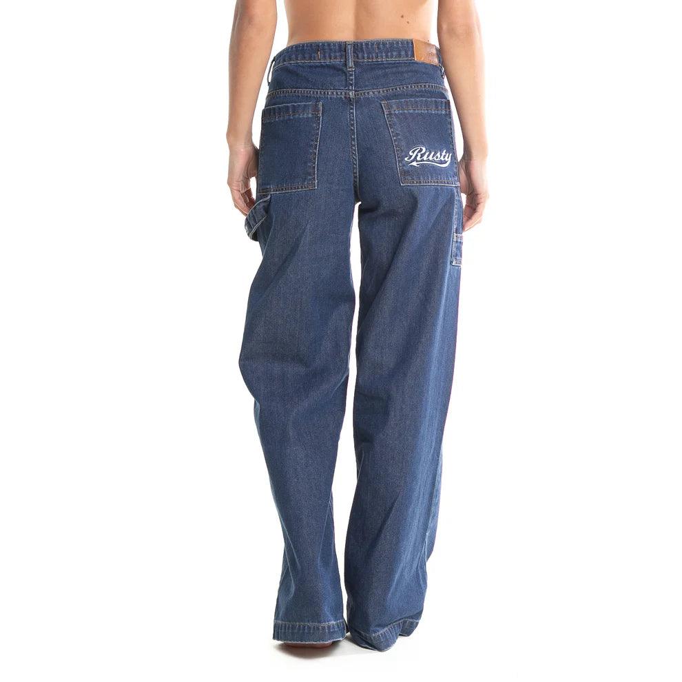 Jean Rusty Billie Low Wide Carpenter Mujer Azul - Indy