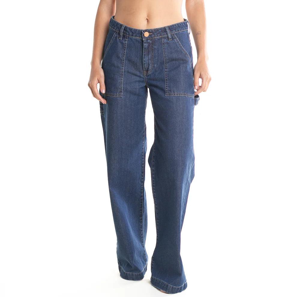 Jean Rusty Billie Low Wide Carpenter Mujer Azul - Indy