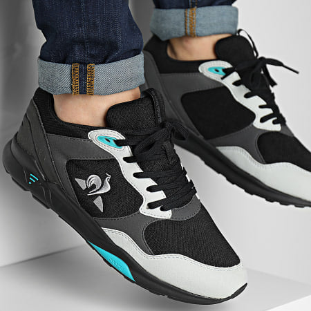 Zapatillas Le Coq Sportif Lcs R500 Negro Gris Celeste