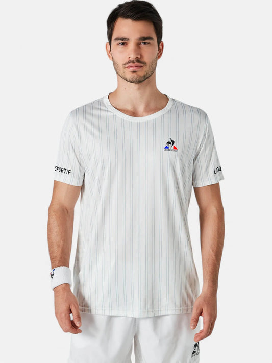 Remera Le Coq Sportif Tenis Stripe Blanco Training